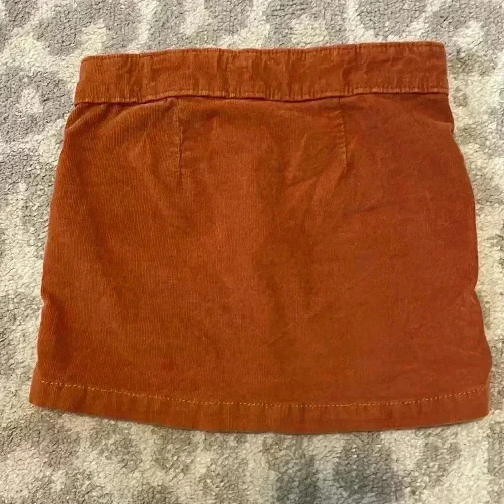 Old Navy Burnt Orange Corduroy Button Up Skirt XS/5